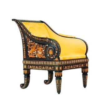 Mother of Pearl Inlaid Round Armchair