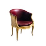 Milo Baughman-Style Channel-Back Barrel-Chair