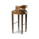 Buttoned Vintage Distressed Leather Barstool