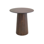 Round Faux Marble & Metal Bar Table in Gold Whit