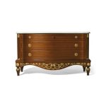 Hand-Carved and Painted Laurel Wreath Chest