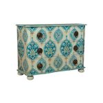 Baroque Chester with 3 Drawers and Marble Top Black / Gold / White