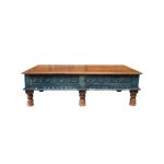 Chinese Oriental-Coffee Table with 4 Drawers