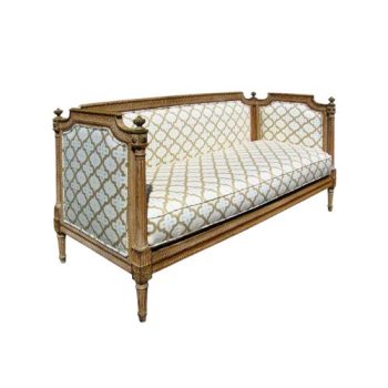 French Louis XVI Style Painted and Upholstered Settee