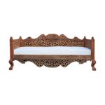 Heritage Indian Hand-Carved Painted Daybed Sofa - Maroon and Gold