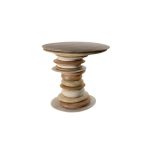 Marble Foyer Table with Cylindrical Pedestal Base