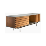 Modern Walnut & White Wood Console