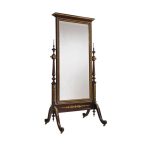 Louis XVI Style Gilt Bronze Mounted Mahogany Psyche Mirror