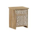 Modern Two-Tone Nightstand with Gold Accents