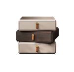 Modern Textured Nightstand with Drawer and Open Shelf
