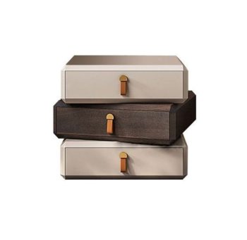 Modern Textured Nightstand with Drawer and Open Shelf