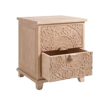 Two-Drawer Leg Nightstand in Pearl Essence