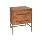 Modern Ribbed Metal Two-Drawer Nightstand