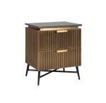 Modern Ribbed Three-Drawer Nightstand