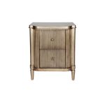 Modern Ribbed Drawer Nightstand with Open Shelf