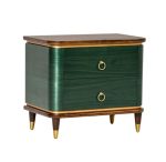 Modern Two-Tone Nightstand with Metal Legs