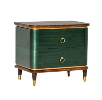 Modern Two-Tone Nightstand with Metal Legs