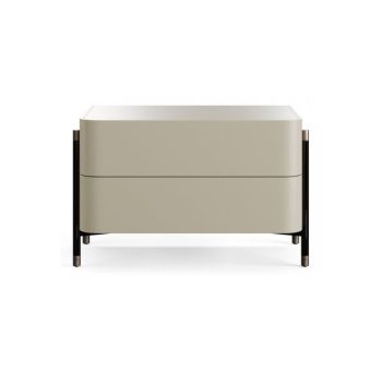 Textured Two-Tone Nightstand with Tassels