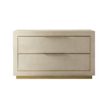 Modern Two-Tone Nightstand with Gold Base