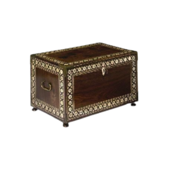 Vintage Blue Wooden Chest