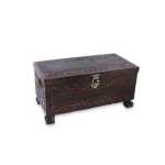 Carved Mango Wood Storage Trunk