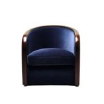 Mid-Century Modern Channel-Tufted Shelter Armchair