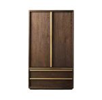 Contemporary Wardrobe with Glass Doors and Display Shelving