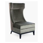 Tufted-Back Leather Wing Chair