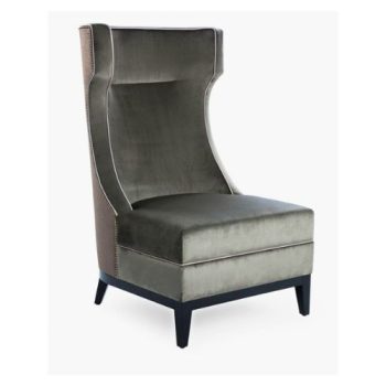 Tufted-Back Leather Wing Chair